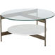 Mikayla 30.25 X 15 inch White / Antique Brass Coffee Table